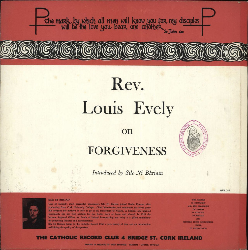 Various-Religious God Is Love / Forgiveness Irish vinyl LP album (LP record)