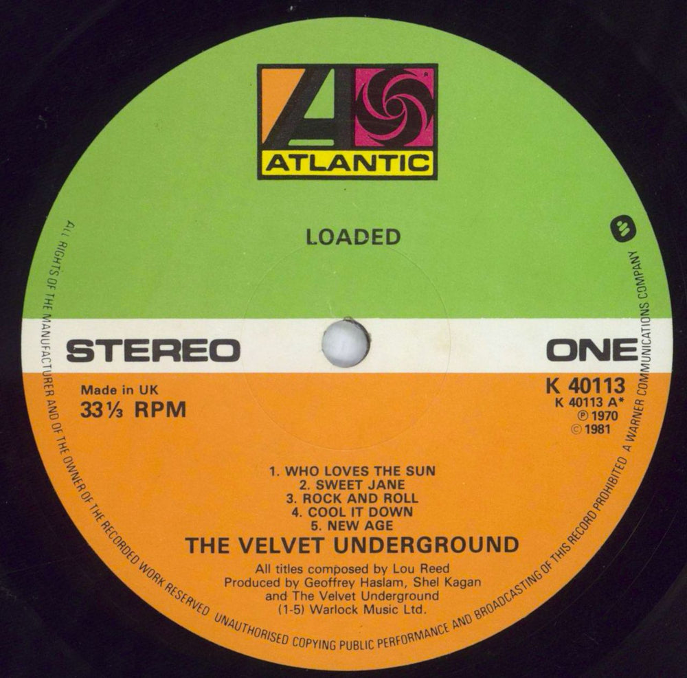 Velvet Underground Loaded - 70s - EX UK vinyl LP album (LP record) VUNLPLO634393