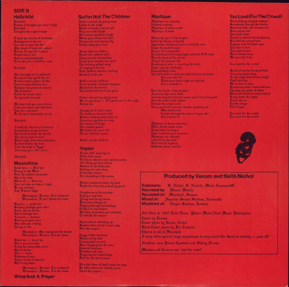 Venom Possessed UK vinyl LP album (LP record) Deleted