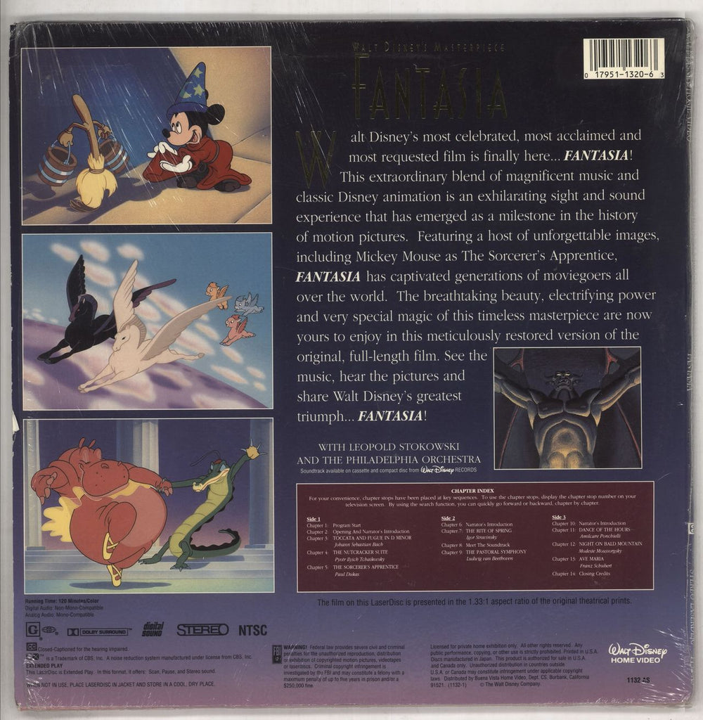 Walt Disney Fantastic + Shrinkwrap US laserdisc / lazerdisc 017951132063