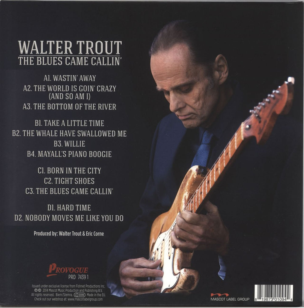 Walter Trout Band The Blues Came Callin' - 180gram Vinyl UK 2-LP vinyl record set (Double LP Album) 819873010944