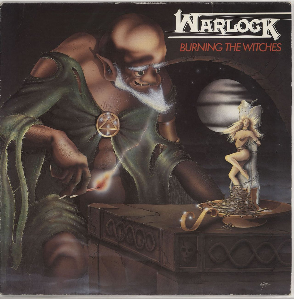 Warlock Burning The Witches Belgian vinyl LP album (LP record) SKULL8325