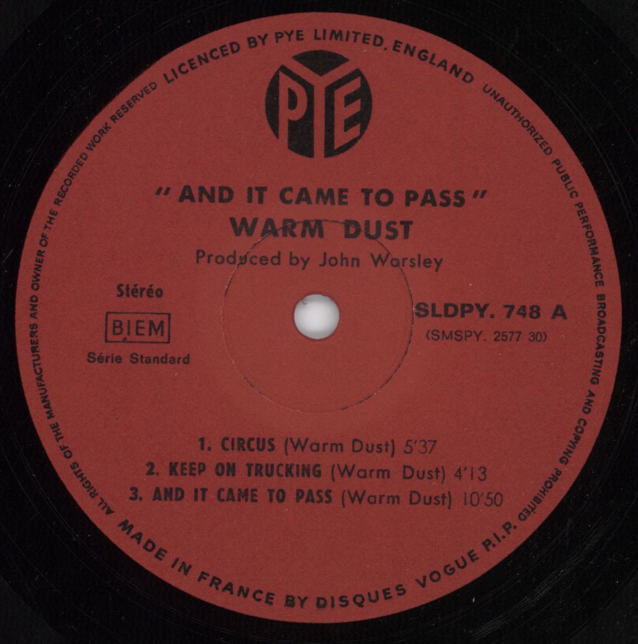 Warm Dust And It Came To Pass French 2-LP vinyl set — RareVinyl.com