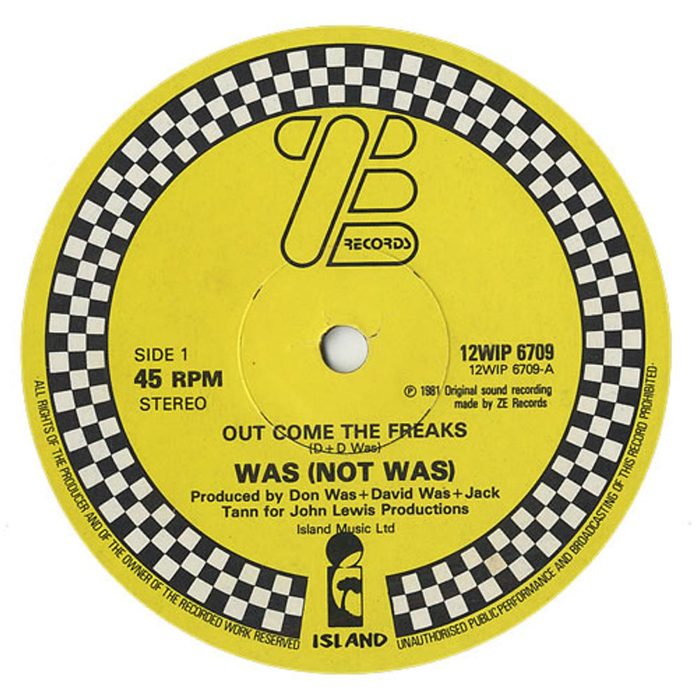 Was (Not Was) Out Come The Freaks UK 12" vinyl single (12 inch record / Maxi-single) 12WIP6709