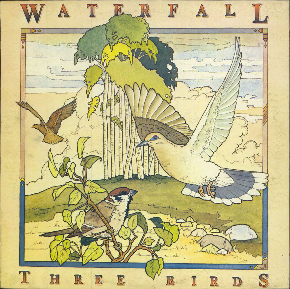 Waterfall Three Birds - Fully Autographed UK vinyl LP album (LP record) AVA104