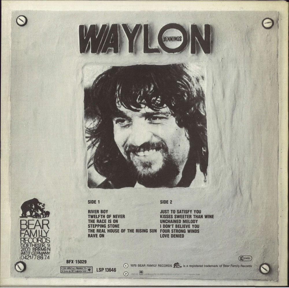 Waylon Jennings Rave On German vinyl LP album (LP record)