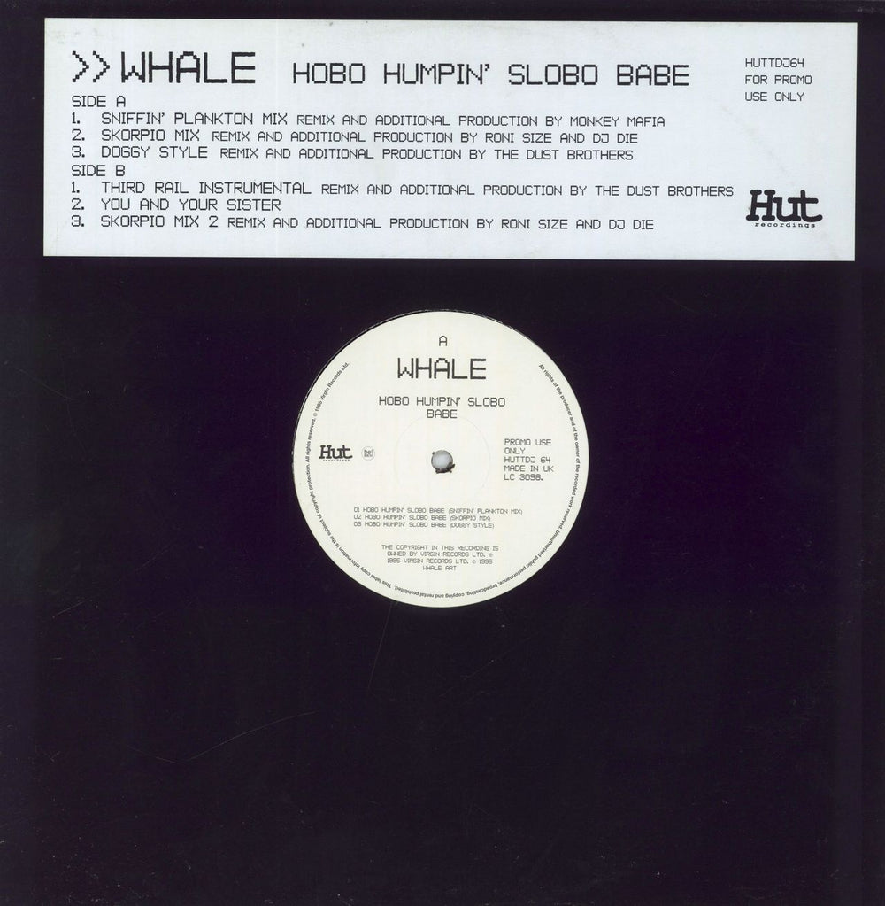 Whale Hobo Humpin' Slobo Babe - Promo UK Promo 12" vinyl single (12 inch record / Maxi-single) HUTTDJ64