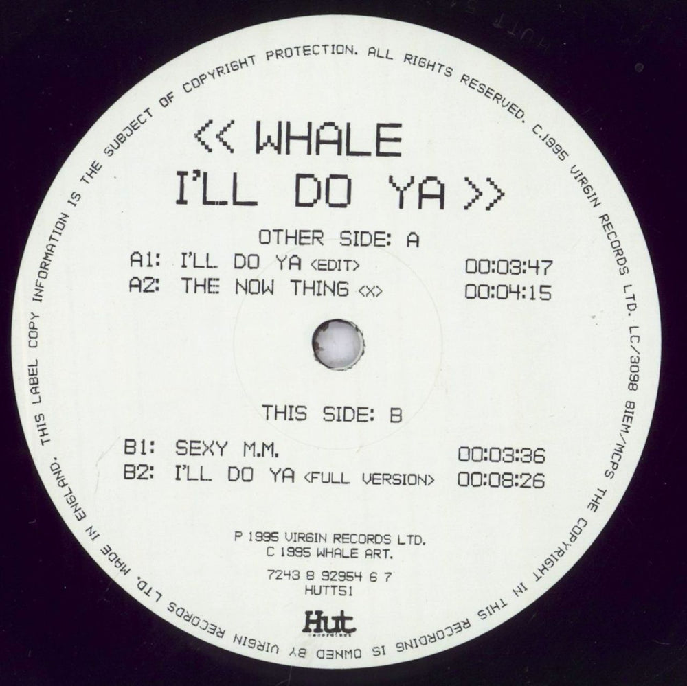 Whale I'll Do Ya UK 12" vinyl single (12 inch record / Maxi-single) WHL12IL830749