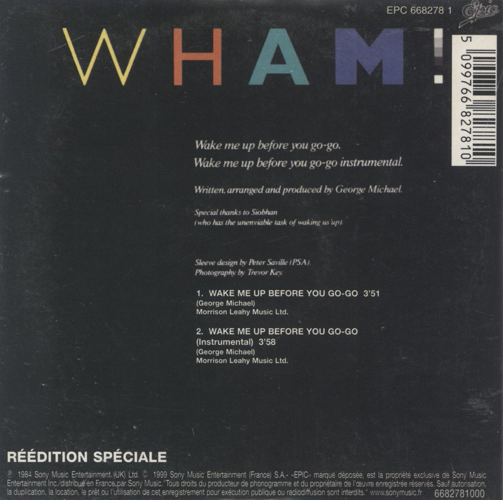 Wham Wake Me Up Before You Go-Go French CD single (CD5 / 5") 5099766827810