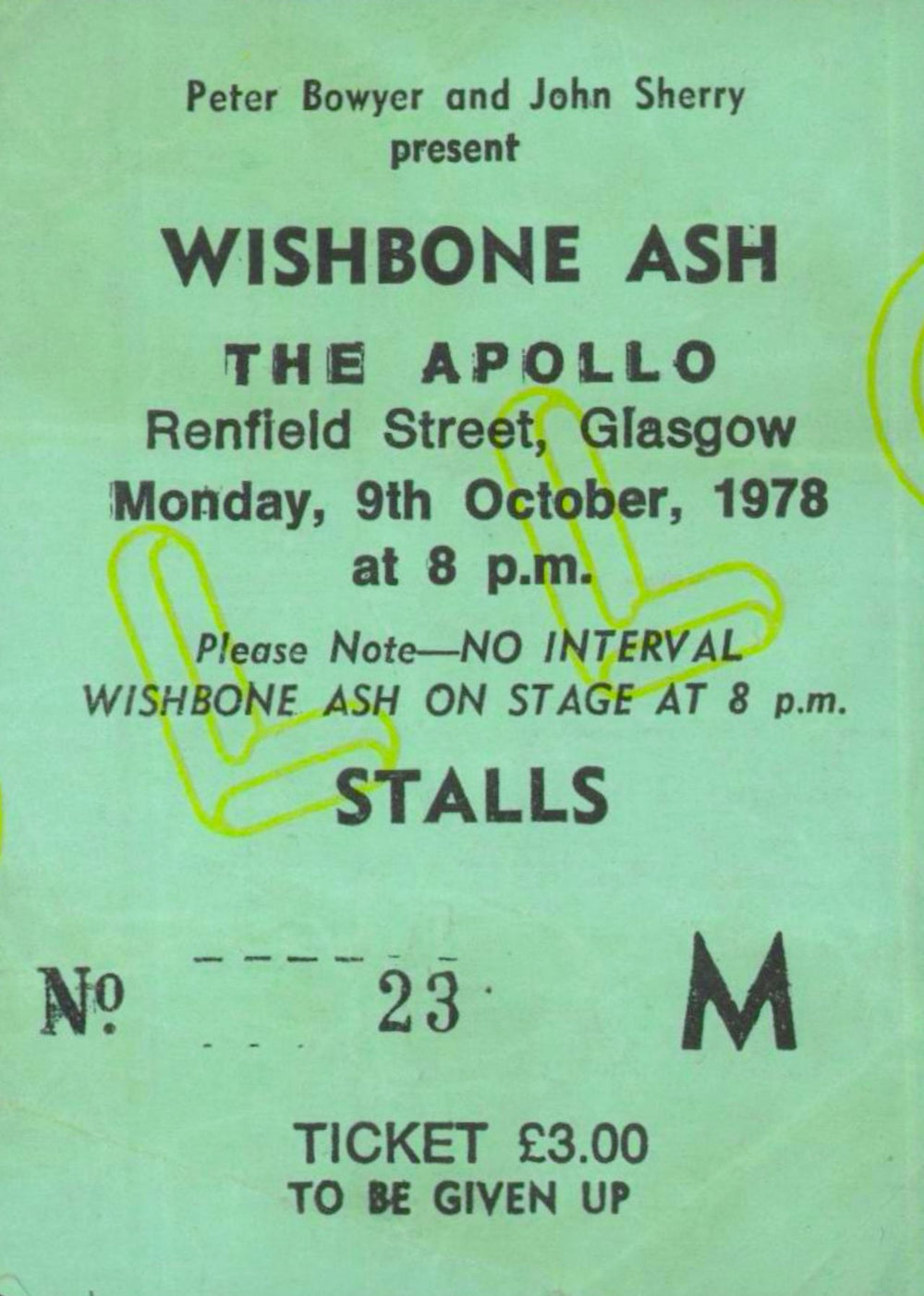 Wishbone Ash No Smoke Without Fire + Ticket Stub UK tour programme