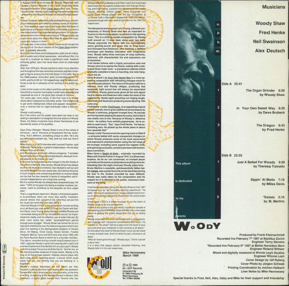 Woody Shaw In My Own Sweet Way German vinyl LP album (LP record)