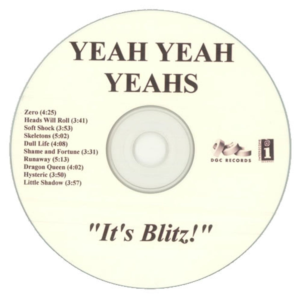 Yeah Yeah Yeahs It's Blitz US Promo CD-R acetate CDR ACETATE