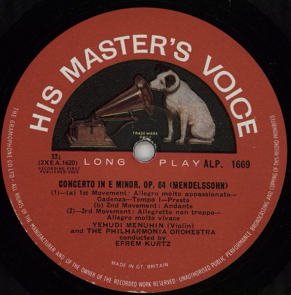 Yehudi Menuhin Mendelssohn: Concerto in E Minor, Op. 64 / Bruch: Concerto No.1 in G Minor, Op. 26 UK vinyl LP album (LP record) YEHLPME763744