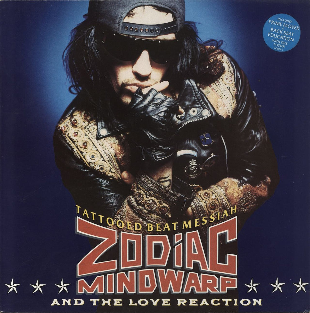 Zodiac Mindwarp Tattooed Beat Messiah + Poster UK vinyl LP album (LP record) ZODLP1